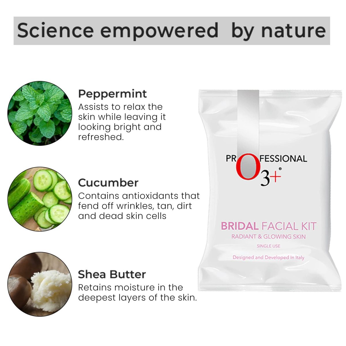 O3+ Bridal Facial Kit for Radiant & Glowing Skin with Hyaluronic Acid, Glycolic Acid and Niacinamide - Ideal for All Skin Types (60g+69ml) - Image 5