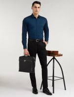 Peter England Men's Everyday Solid Slim Fit Full Sleeve Formal Shirt | Cotton-Rich - Image 3