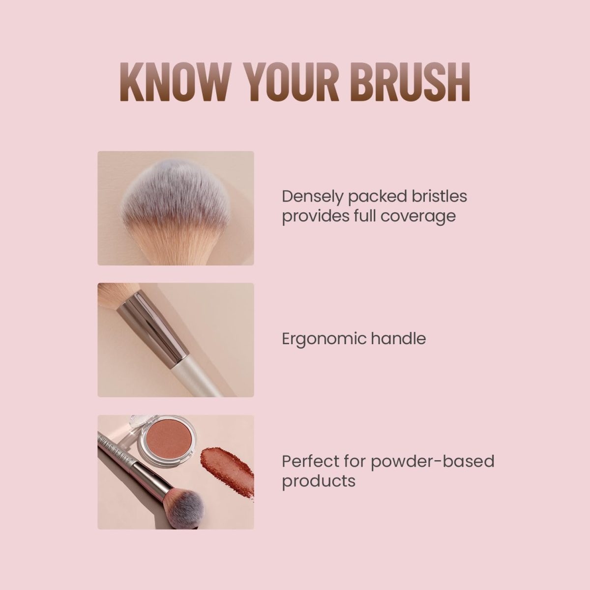 Swiss Beauty Compact Powder Brush, Silver - Image 4