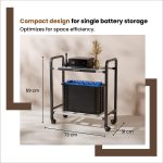 Lifelong Single Battery Inverter UPS Trolley Stand | Sturdy, Compact & Portable Design | Rust Resistant Inverter Stand for Home with Lockable Wheels | Inventer Cabinent Box, Supports Upto 80 KG - Image 7