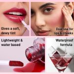 RENEE Tip Tip Water Tint - Cherry Whirl, Stain for Lip & Cheeks, Long Lasting, Lightweight Soft Tint, Matte Dewy Effect Finish, Natural Flushed Look, Vitamin C & Hyaluronic Acid, 5ml - Image 2