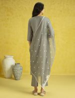 Kaari Women's Solid Color Kurta Set with Dupatta - Straight Fit | Silk Blend Fabric | Embroidery & Lace on Border | Organza Dupatta with Embroidery | Straight Pant with Side Pocket - Image 2