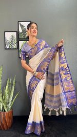 Veglari women's kanchipuram lithi silk cotton soft jacqurad banarsi sarees with blouses piescs - Image 8