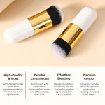 Gleva Powder and Foundation Makeup Brush Flawless Application for Liquid, Cream, and Powder Makeup Blending – Soft, Dense Bristles for Smooth, Even Coverage Multitasking Travel Brush - Image 4