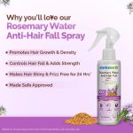 Mamaearth Rosemary Water Anti-Hair Fall Spray with 100% Pure Rosemary Water & Methi Dana | For Hair Growth | Stronger & Denser Hair | 24-H Frizz Control | Folligen ANALupe, Fision Aquashield | Shiny & Smooth Hair | 200 ml - Image 6