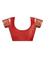 SWARON Women's Silk Blend Paithani Jacquard Work Saree with Unstitched Blouse Piece - Image 9