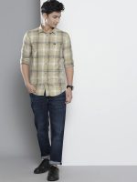The Indian Garage Co Men's Cotton Slim Fit Checkered Full Sleeves Spread Collar Casual Shirt - Image 7