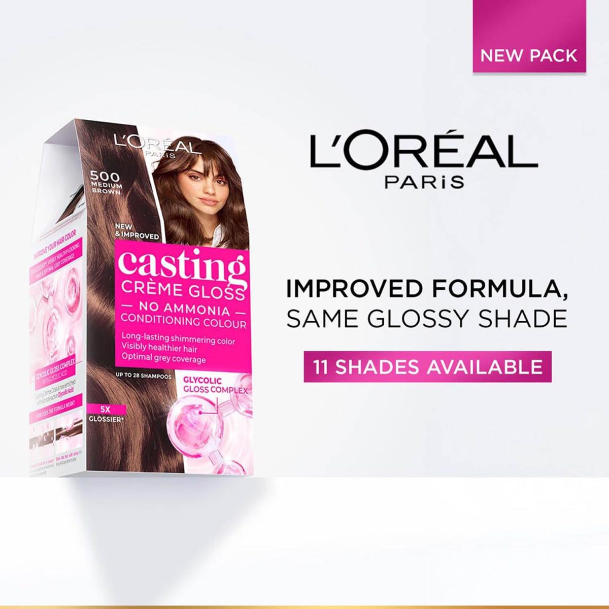 L’Oréal Paris Semi-Permanent Hair Colour, Ammonia-Free Formula & Honey-Infused Conditioner, Glossy Finish, Casting Creme Gloss, Darkest Brown 300, 60g+ 60ml +40g - Image 2