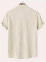 TAGDO Men's Solid Shirt with Chest Pocket Short Sleeve Shirt for Summer Outdoor Activities (5182) - Image 4