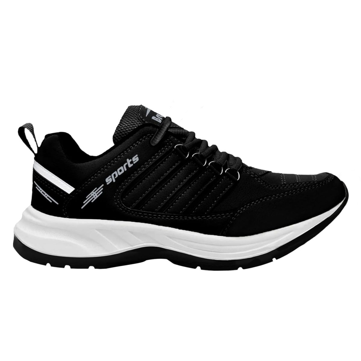 BRUTON EVA Lite Sport Shoes Running Shoes for Men- Black - Image 3