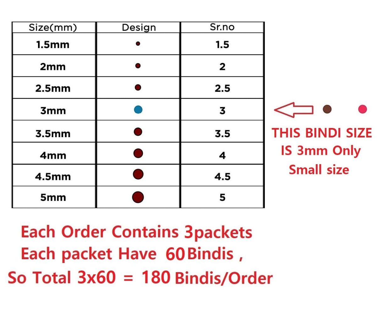 Vama Fashions Velvet Round KumKum Bindi Small Size Red tikli for women & Girls (Size 3mm,Pack of 180 Bindis) - Image 2