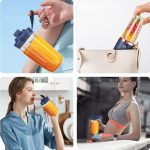 Qlect Portable Blender for Smoothies & Juices | 400ML Compact Jar for Soft Fruits | 40W Motor Crushes Ice | Auto-Stop After 40s | 1800mAh Rechargeable Juicer with Built-in Jar - Image 4