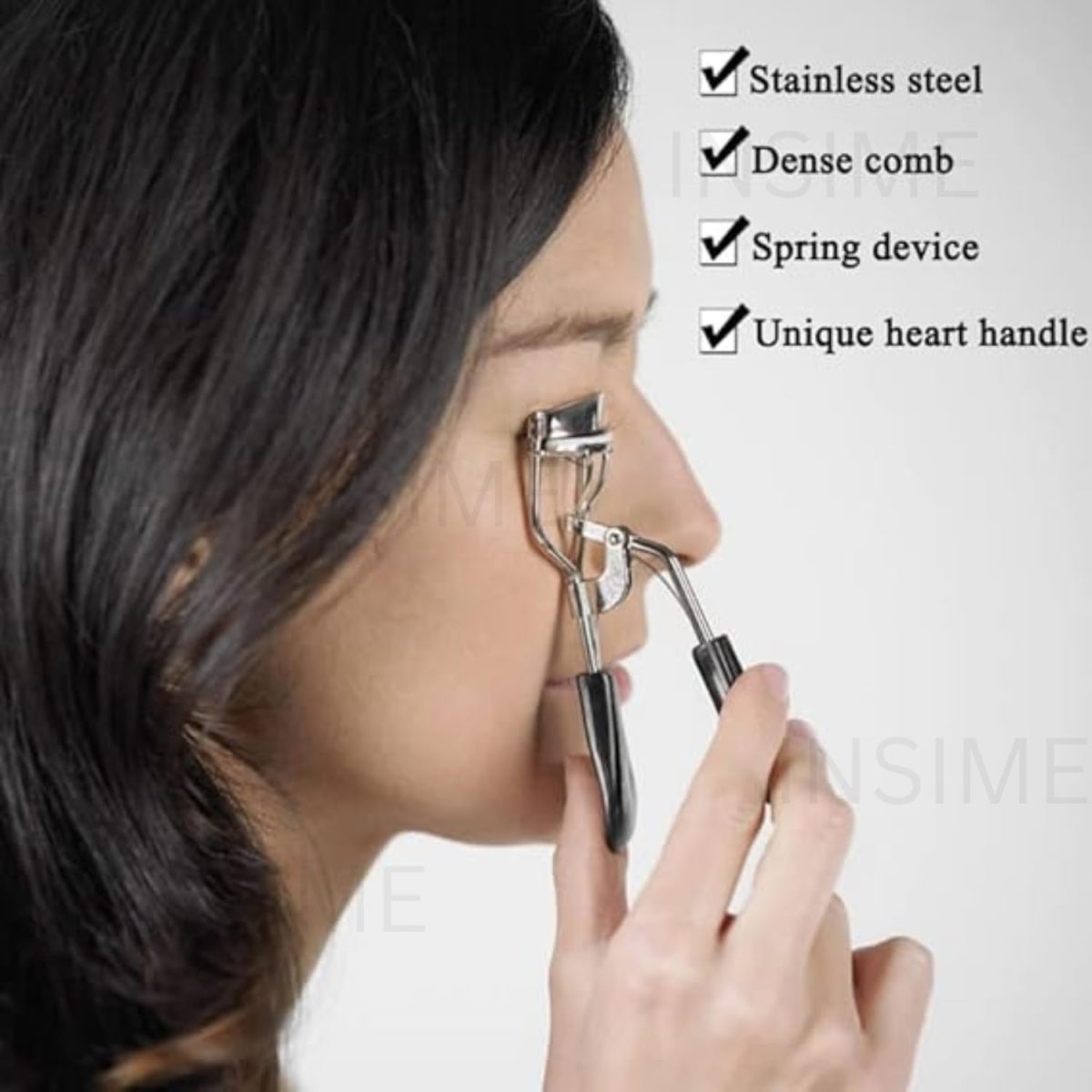 INSIME Pro eyelash curler for women | Strong, Contoured Eyelash curler tool for Pinch free Non slip Eye lash curl | Eye opening, Voluminous Eye lash curler for women - Image 3