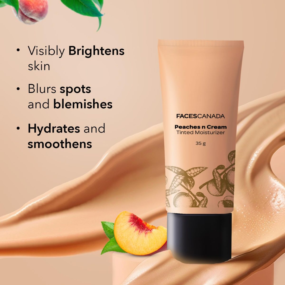 FACES CANADA Peaches N Cream Tinted Moisturizer - Light 01, 35 g | Soft Peachy, Natural Glow | Lightly Tinted BB Cream | Non Oily Lightweight Gel Formula | Blends Easily | Suitable For All Skin Types - Image 5