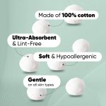VEGA Cotton Ball for Eye, Face Makeup and Nail Paint Remover (Pack Of 50) - Image 3