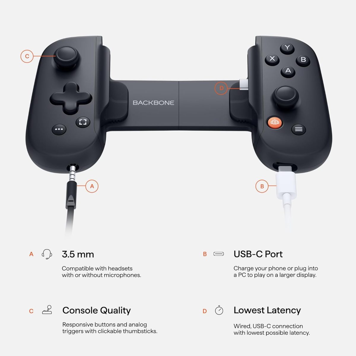 Backbone One Mobile Gaming Controller for Android and iPhone 15 Series (USB-C) - 2nd Gen - Turn Your Phone into a Gaming Console - Play Xbox, PlayStation, Call of Duty, Roblox, Genshin Impact & More - Image 3