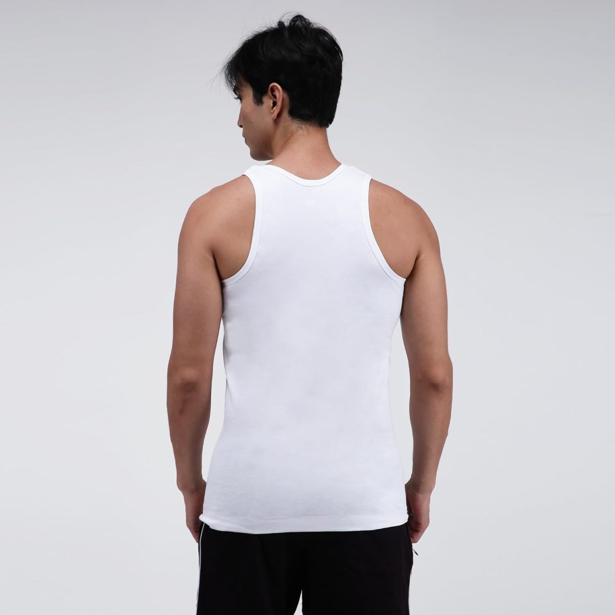 Amul Comfy Men's Pure Cotton White Vest Pack of 5 - Image 3