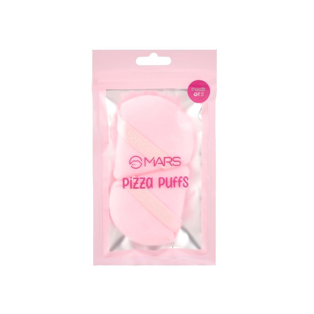 MARS Pizza Powder Puff for Face Makeup | Dual Side Application | For Loose & Pressed Powder Application | Easy to Clean and Handle | Triangle Powder Puff with strap (Pack of 2) - Image 2