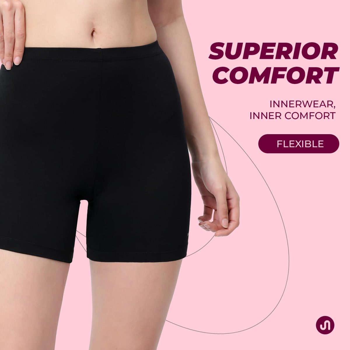 Bodyband Women's Stretchable Cycling Shorts - Skin Fit Tights for Gym, Sports, Running, Yoga and Dresses - Image 3