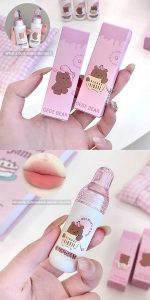 Gege Bear Milk Velvet Lip Glaze | Milk-Infused Matte Lip Gloss for Soft, Smooth Lips | 6 Shades with Plush Hydration | Long-Wearing Velvet Texture | Non-Sticky & Comfortable Formula (06# Lychee, 2.5g) - Image 5