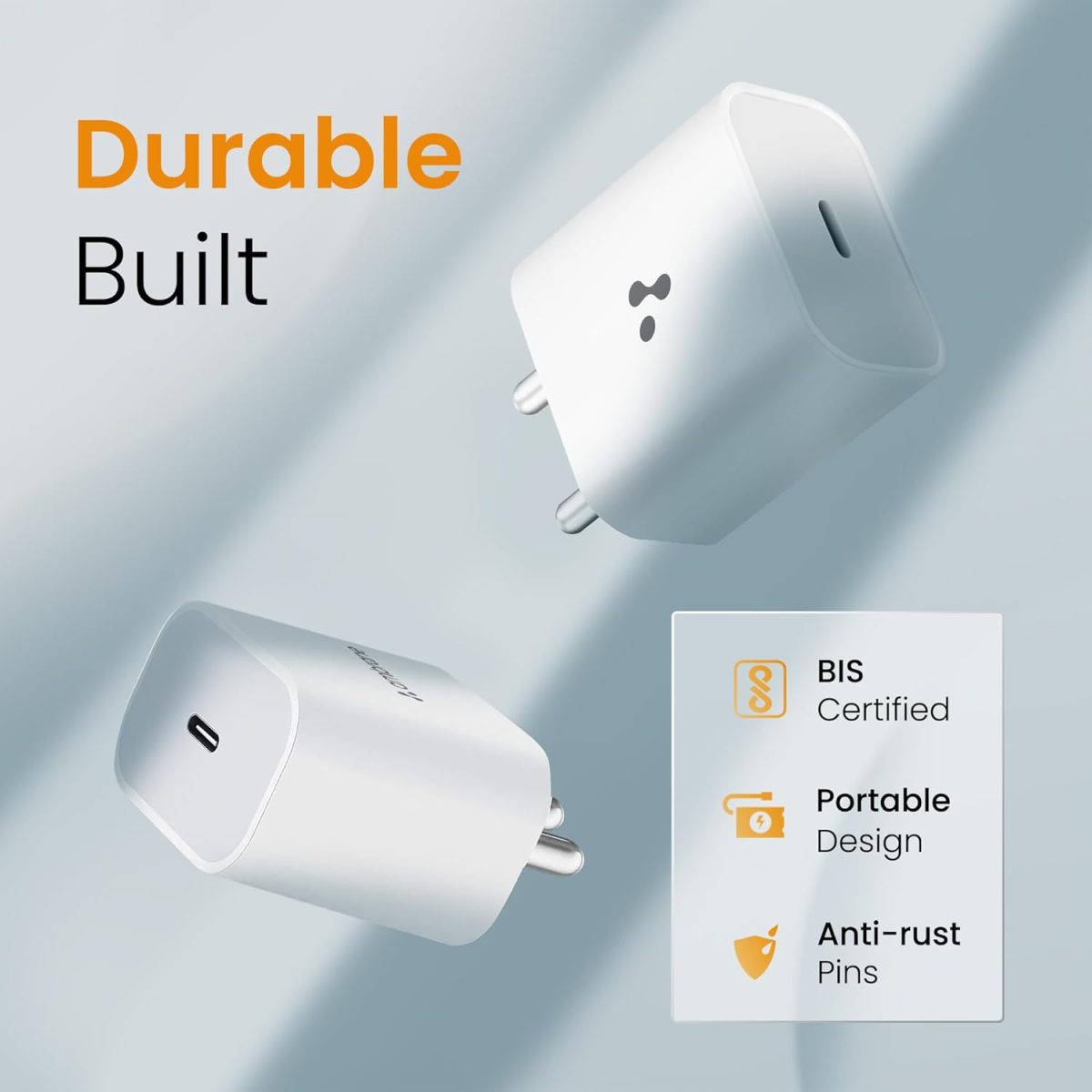 Ambrane 20W Type C Mobile Charger Adapter, Fast Charging for Android, iPhone 14/13,13/12/11/X & Pro, Max Series & Other Type C Enabled Devices, PD Technology, BIS Certified (Raap M20, White) - Image 6