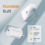Ambrane 20W Type C Mobile Charger Adapter, Fast Charging for Android, iPhone 14/13,13/12/11/X & Pro, Max Series & Other Type C Enabled Devices, PD Technology, BIS Certified (Raap M20, White) - Image 6