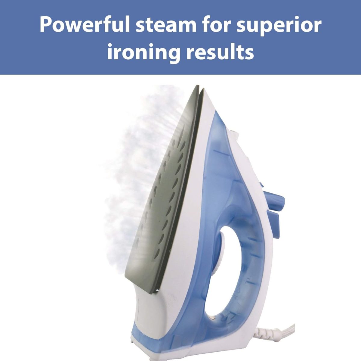 Usha 3713 1300Watt Steam Iron with Self Cleaning Function | Teflon Coated Soleplate | Powerful Steam Output upto18gm/min | 180ml Water Tank Capacity | 2 Years Warranty | (Blue & White) - Image 10