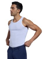 XYXX Men's Pace Super Combed Cotton Regular Fit Solid Round Neck White Vest (Pack of 2) - Image 2
