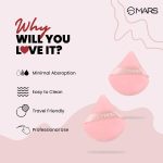 MARS Pizza Powder Puff for Face Makeup | Dual Side Application | For Loose & Pressed Powder Application | Easy to Clean and Handle | Triangle Powder Puff with strap (Pack of 2) - Image 3