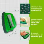 Scotch-Brite Bathroom Brush with abrasive scrubber for superior tile cleaning (Green,Pack of 1) - Image 2