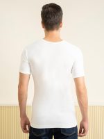 Lux Cozi Men's White Round Neck Half Sleeves 100% Cotton Modern Fit Vest With Extended Length For Easy Tuck (Pack Of 3) - Image 5