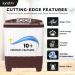 ionstar 7 KG 2025 Hydro Wash Series | Semi-Automatic Washing Machine | Magic Filter | Jet Pulsator | Air Dryer | Buzzer | Wheels | MAROON - Image 2