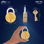 Godrej Locks I Navtal 7 levers 65 mm I 4 Keys I Padlock for Main Door I Tool Box, Shutters, Shops & Offices I Strong Hardended Corrosion Resistant Shackle I Brass Material | 1 Years Warranty - Image 5