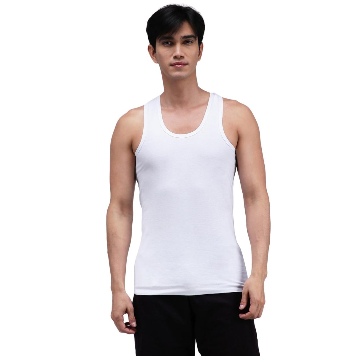 Amul Comfy Men's Pure Cotton White Vest Pack of 5 - Image 9