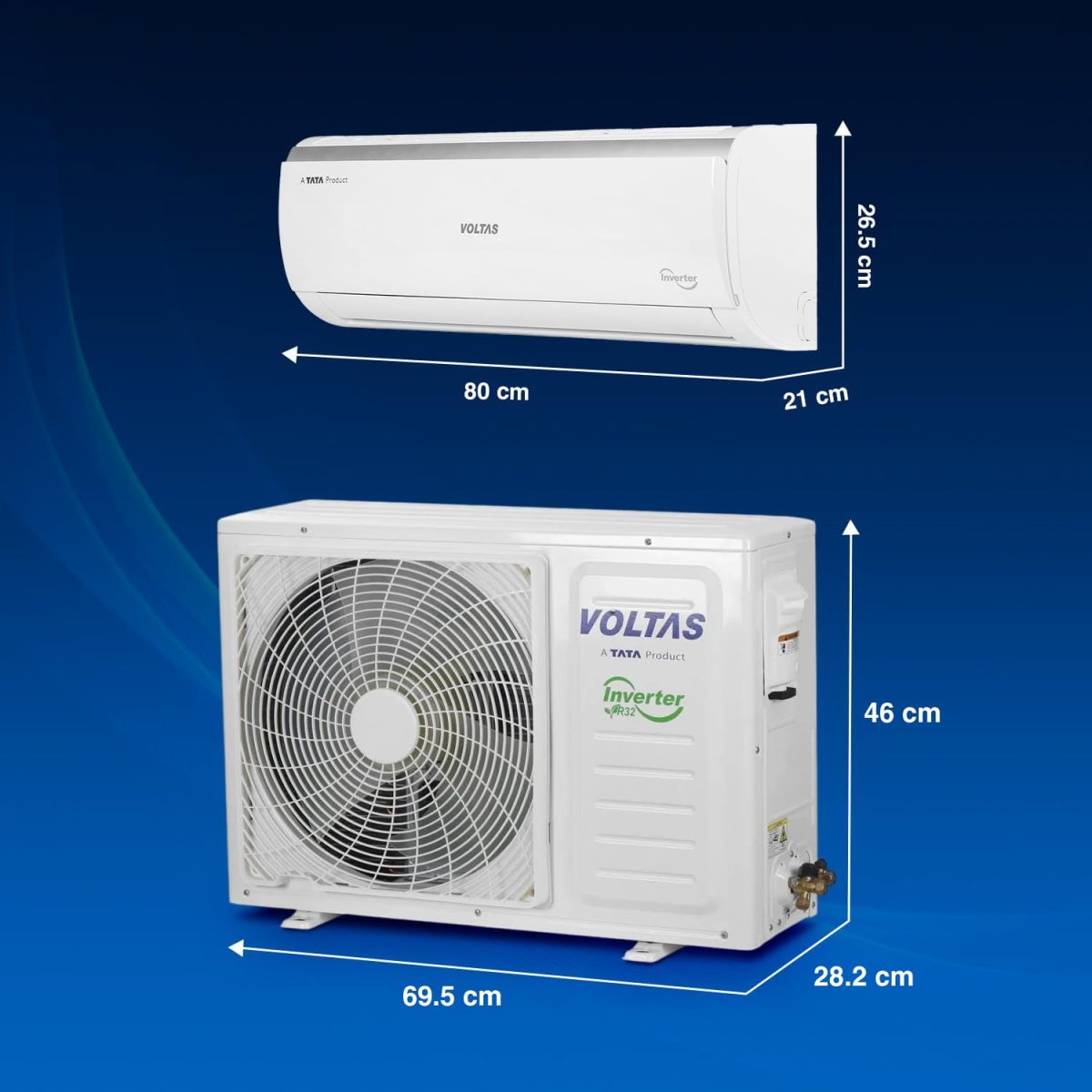 Voltas 1 ton 3 Star Inverter Split AC (Copper, 4-in-1 Adjustable Mode, Anti-dust Filter, 123V CAE, White) - Image 3