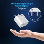 Portronics Adapto 12 2.4A 12W Fast Wall Charger for iPhone 11/Xs/XS Max/XR/X/8/7/6/Plus, iPad Pro/Air 2/Mini 3/Mini 4, Samsung S4/S5, and More(White) - Image 5