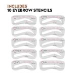 Gleva Eyebrow Stamp & Stencil Kit - Vegan Long-Lasting Stamping Powder With 10Pcs Reusable Thin & Thick Stencils for Perfect Brows (Black) - Image 4