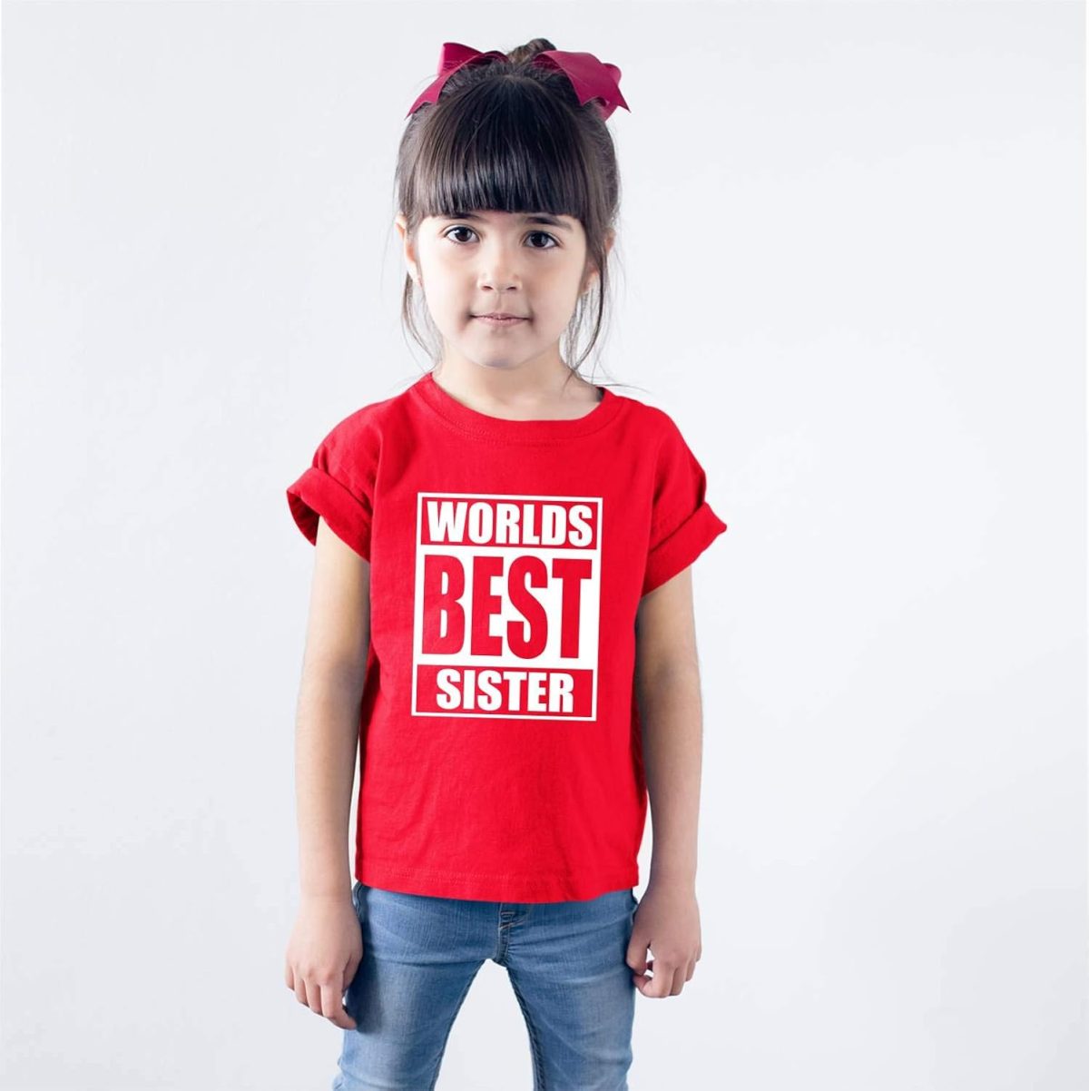Hangout Hub Family-Sibling- Kids Boy's & Girl's Cotton Printed Regular Fit T-Shirts (Pack of 2) Worlds Best Brother Worlds Best Sister Matching Twinning Tees - Image 4