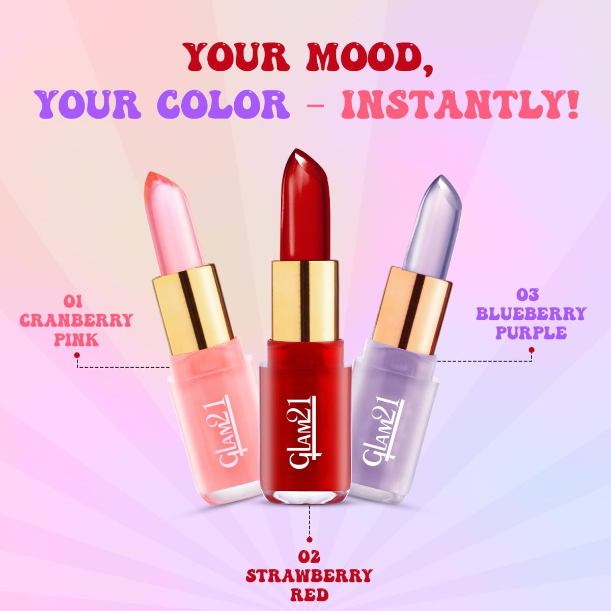 Glam21 Jelly Pop fruity gel lipstick| Moisturising | Glossy Finish | Gives a Natural Colour | Lightweight | 01- Cranberry Pink, 3.5gm - Image 6