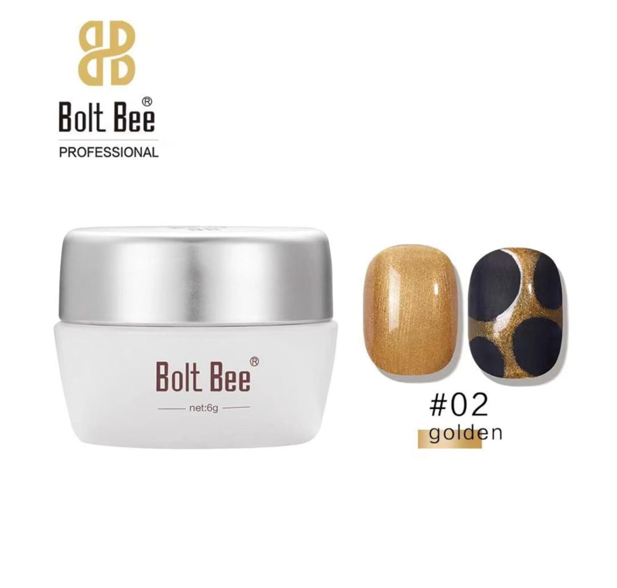 Bolt bee Metallic Gel Nail Polish, 3D Golden Silver Painted UV Nail Art Painting Liner Gel for Cyber Punk French Acrylic Nail Painting Drawing Nail Design Gel for Nail Art (gold and silver, .,) - Image 4