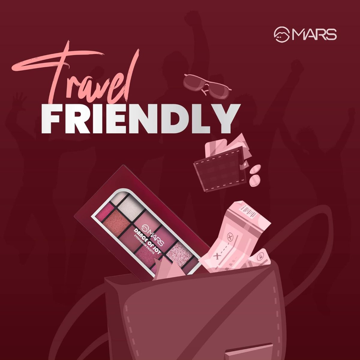 MARS 12 Shades Dance of Joy Eyeshadow Palette | Highly Pigmented and Blendable | Multicolor | Matte and Shimmer Finish 01-Multicolor (13.2g) (Shade-02) - Image 3
