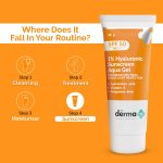 The Derma Co 1% Hyaluronic Sunscreen Aqua Gel SPF 50 PA++++ I For Oily, Dry, Acne-prone Skin | Ultra Lightweight Texture I Non-Greasy I No White Cast | Broad Spectrum Protection & Blue Light Protection | For Men & Women | 30 g - Image 4