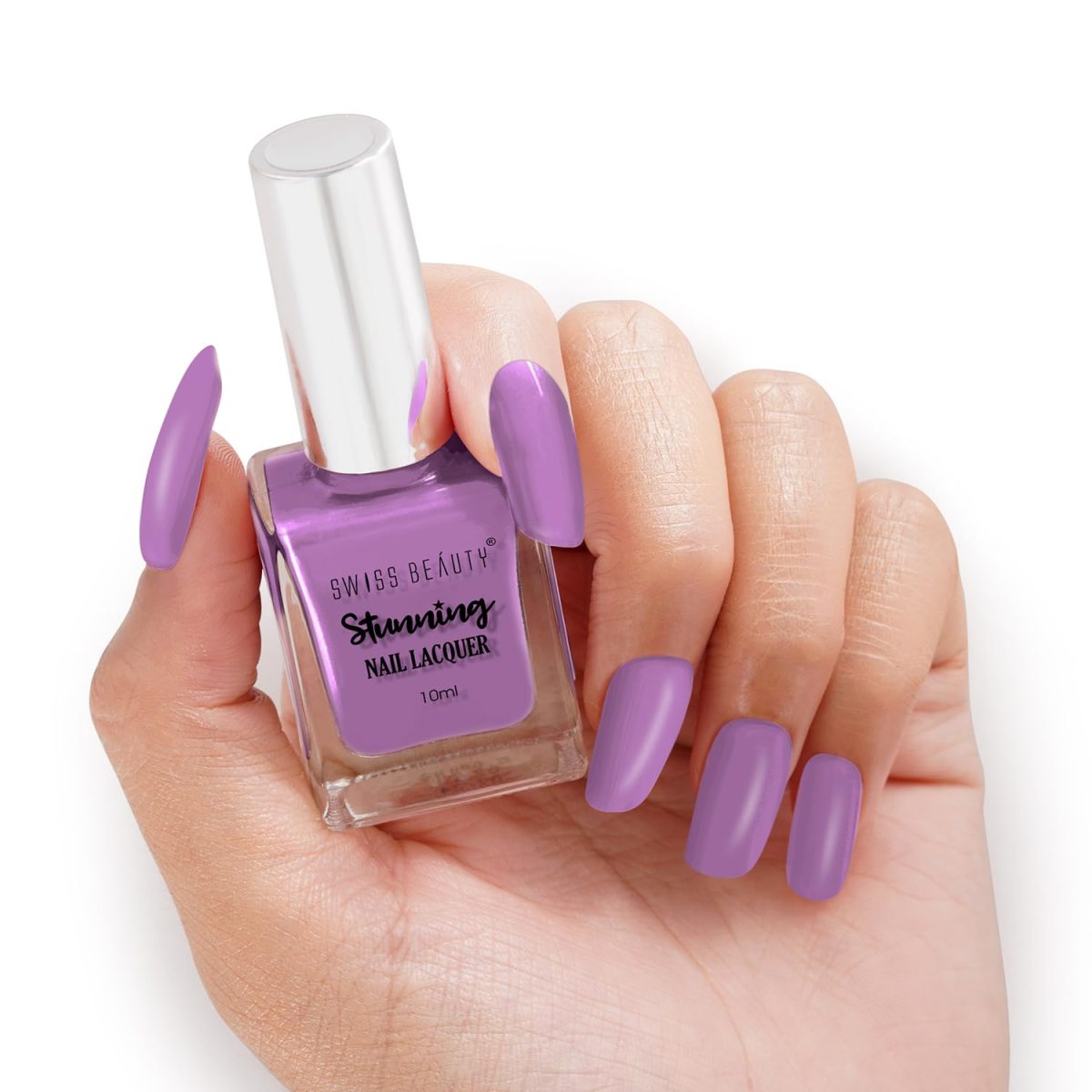 Swiss Beauty Glossy Finish Stunning Nail Lacquer | Chip Resistant, Quick drying nail paint | Highly Pigmented with high shine Nail polish | Shade - Grapa Fit, 10 Ml - Image 2