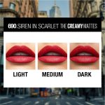 Maybelline New York Matte Lipstick, Intense Colour, Moisturised Lips, Color Sensational Creamy Matte, 690 Siren in Scarlet, 3.9g - Image 5