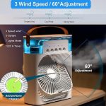 Drumstone Experience ultimate cooling versatility with the White Portable Air Conditioner Fan. Perfect for shops, offices, and kitchens, this USB-powered mini AC seamlessly integrates_Multicolor - Image 2