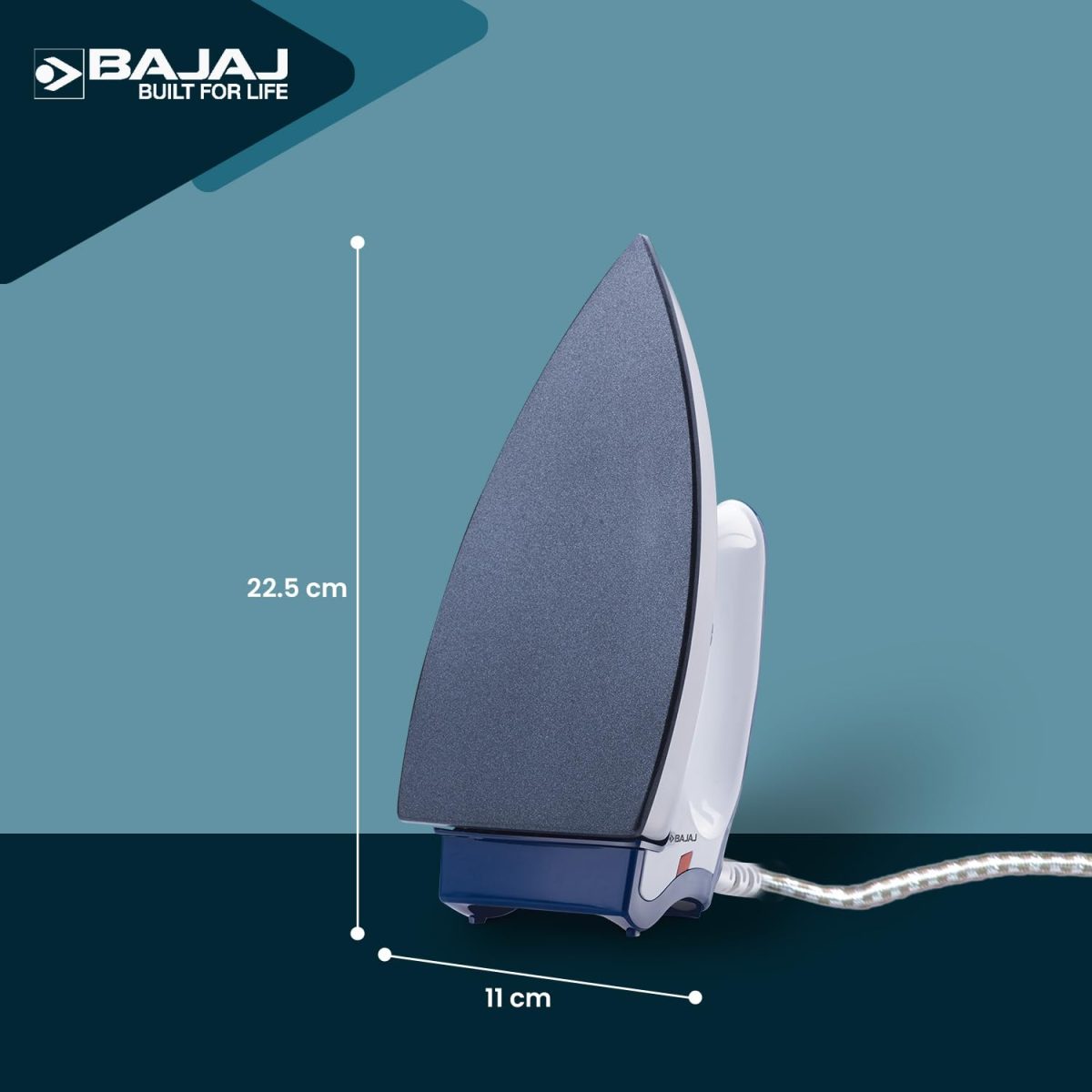 Bajaj Stainless Steel Majesty DX-11 1000 Watts Dry Iron | Advance Soleplate And Anti-Bacterial German Coating Technology | Automatic Shut Off | Thermal Safety Fuse | 2-Yrs Warranty 【White & Blue】 - Image 7