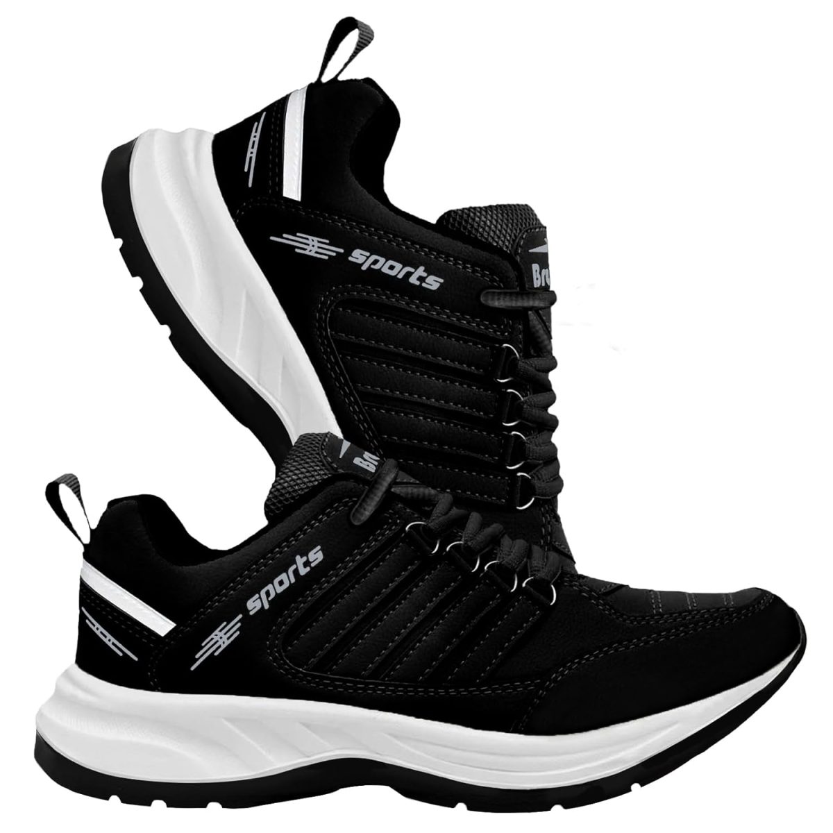 BRUTON EVA Lite Sport Shoes Running Shoes for Men- Black - Image 5