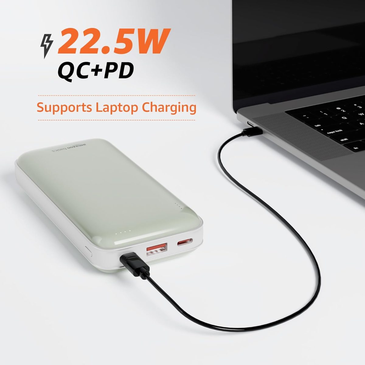 amazon basics 20000 Mah 22.5 W Ultra Fast Charging Power Bank | Type C Power Delivery (Input & Output) | Quick Charge | Two-Way Fast Charging (Lime) - Image 3