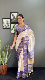 Veglari women's kanchipuram lithi silk cotton soft jacqurad banarsi sarees with blouses piescs - Image 6
