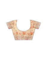Satrani Women's Linen Printed & Zari Border Ready To Wear One Minute Pre Pleated Readymade Saree with Unstitched Blouse Piece - Image 6
